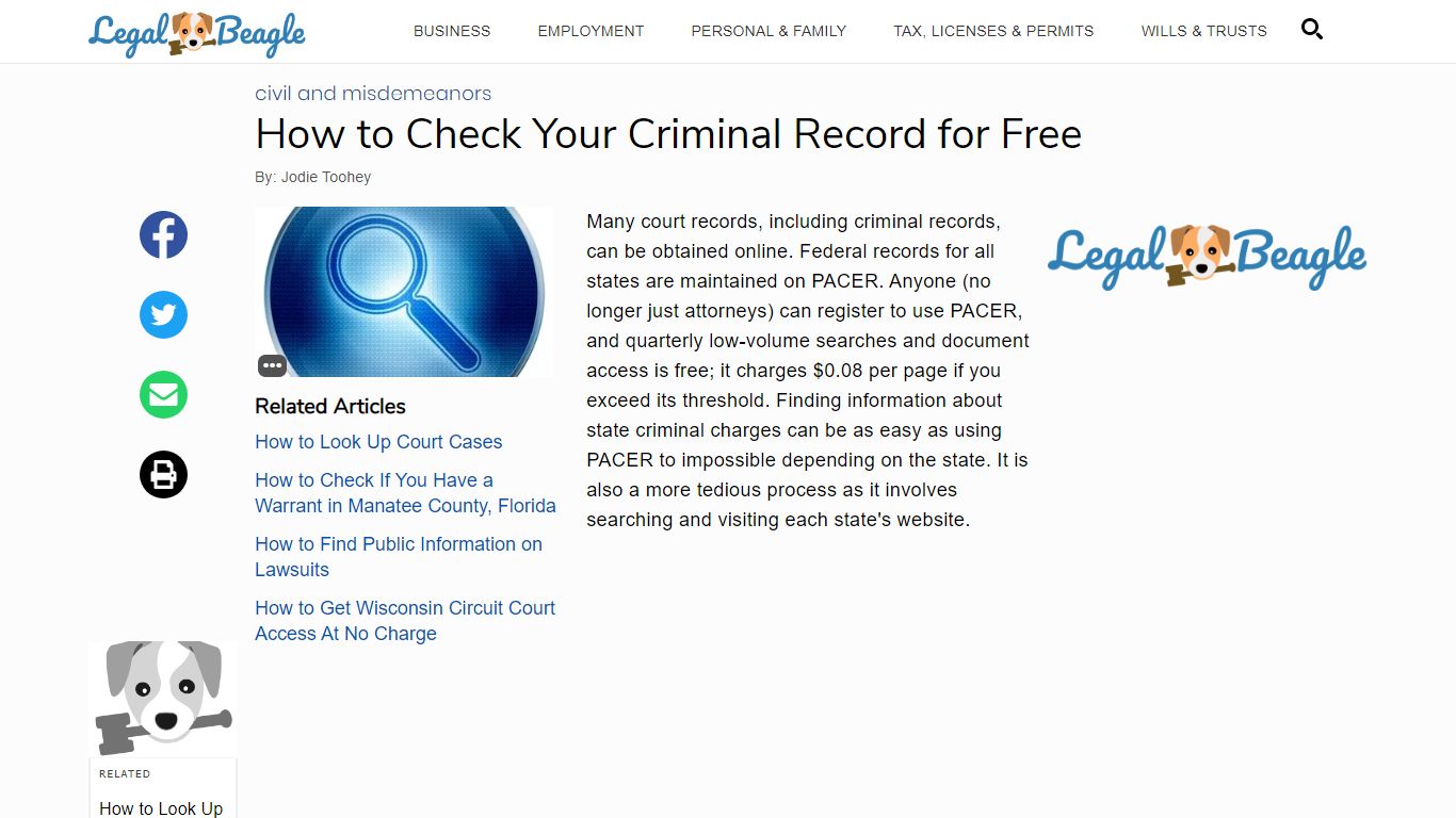 How to Check Your Criminal Record for Free | Legal Beagle